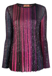 Missoni Maglione a righe con paillettes - Rosa