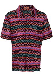 Missoni zigzag-pattern spread-collar shirt - Viola