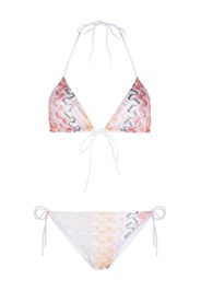 Missoni zigzag-embroidery halterneck bikini - Bianco