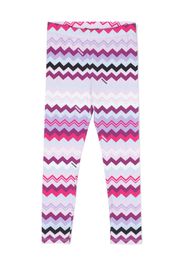 Missoni Kids zig-zag print jersey leggings - Rosa