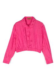 Missoni Kids monogram-jacquard button-up blouse - Rosa
