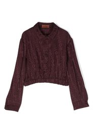 Missoni Kids monogram-jacquard button-up blouse - Viola