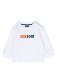 Missoni Kids logo-print cotton jumper - Bianco