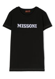 Missoni Kids logo-embroidered cotton T-shirt - Nero