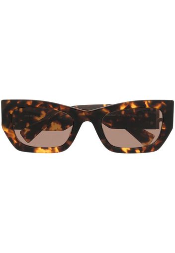 MIU MIU EYEWEAR Occhiali da sole oversize con placca logo - Marrone