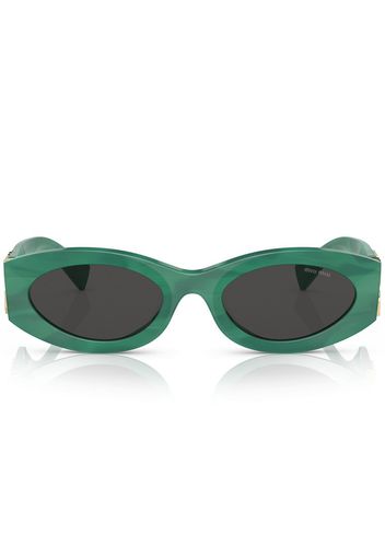 Miu Miu Eyewear Occhiali da sole Glimpse ovali - Verde