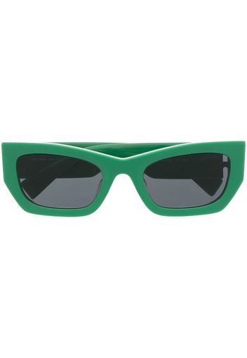 Miu Miu Eyewear Occhiali da sole rettangolari con logo goffrato - Verde