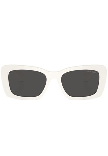 Miu Miu Eyewear Occhiali da sole squadrati con placca logo - Bianco