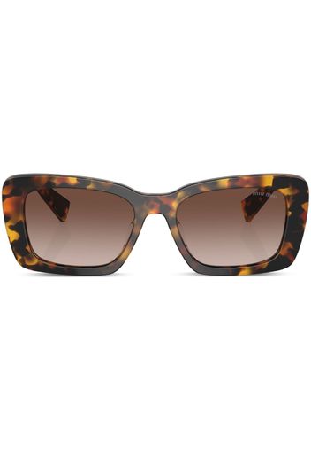 Miu Miu Eyewear Occhiali da sole squadrati con effetto tartarugato - Marrone