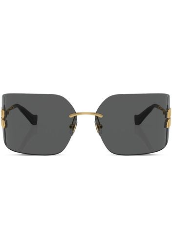 Miu Miu Eyewear Occhiali da sole con placca logo - Nero