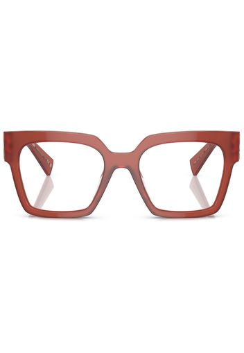 Miu Miu Eyewear logo-plaque square-frame glasses - Rosso