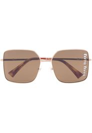 Miu Miu Eyewear logo-detail square-frame sunglasses - Oro