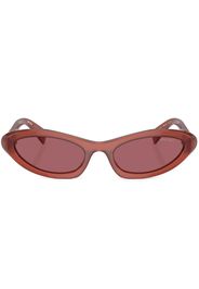 Miu Miu Eyewear Occhiali da sole ovali con placca logo - Rosso