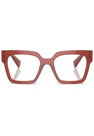 Miu Miu Eyewear logo-plaque square-frame glasses - Rosso