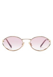 Miu Miu Eyewear Occhiali da sole ovali con placca logo - Oro