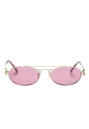Miu Miu Eyewear logo-lettering oval-frame sunglasses - Rosa