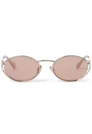 Miu Miu Eyewear Logo oval-frame sunglasses - Oro