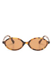 Miu Miu Eyewear Occhiali da sole ovali con effetto tartarugato - Marrone