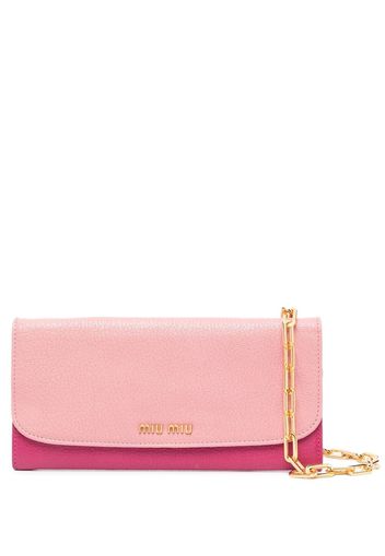 Miu Miu Pre-Owned bicolour flap wallet-on-chain - Rosa