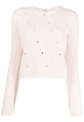 Miu Miu Pre-Owned Maglione con strass - Rosa