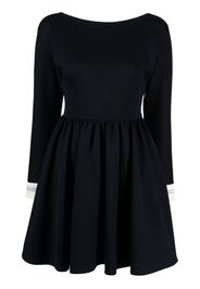 Miu Miu Pre-Owned ribbed-trim long sleeve dress - Blu