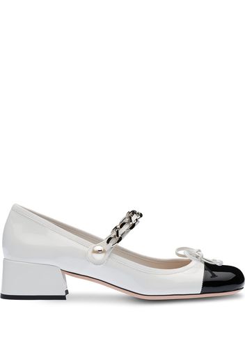 Miu Miu Pumps con punta a contrasto - Bianco