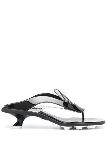 Miu Miu logo-print thong sandals - Nero