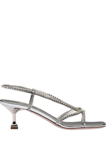 Miu Miu crystal-embellished 55mm sandals - Effetto metallizzato