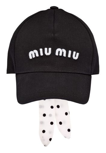 Miu Miu Cappello da baseball con logo - Nero