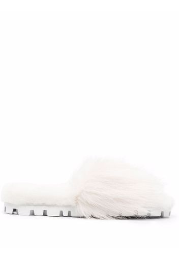 Miu Miu open-toe flat slides - Bianco