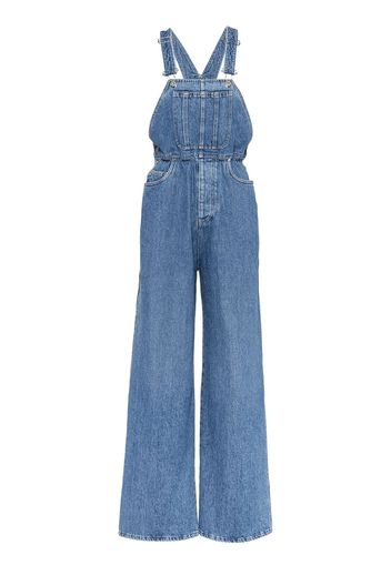 Miu Miu denim wide leg dungarees - Blu