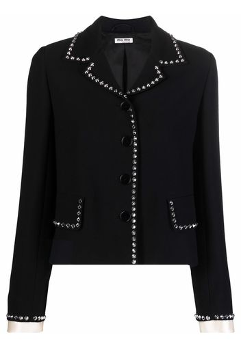 Miu Miu stud-embellished button-fastening jacket - Nero