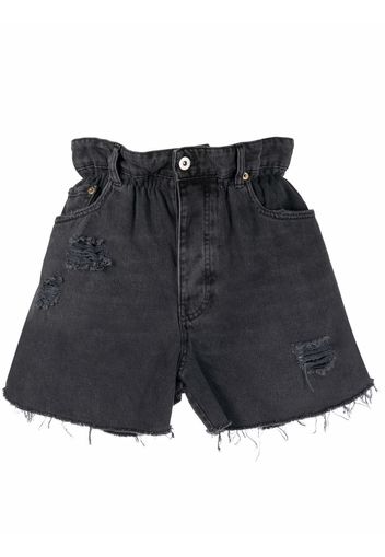 Miu Miu distressed denim shorts - Nero