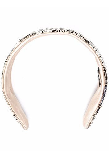 Miu Miu sequin-embellished wide headband - Oro