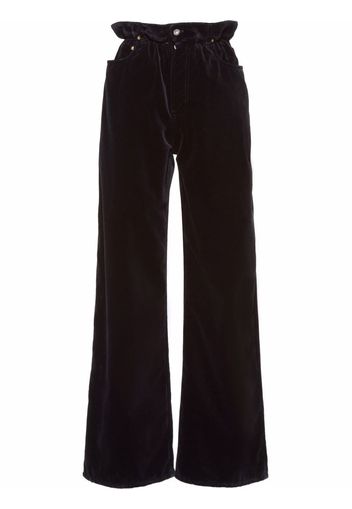 Miu Miu paperbag-waist wide-leg trousers - Nero