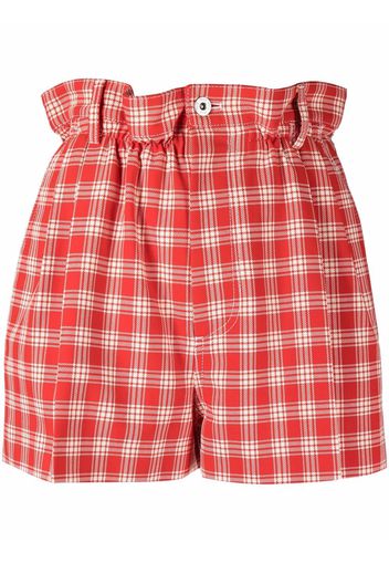 Miu Miu Shorts a quadri - Rosso