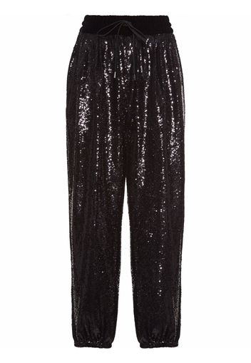 Miu Miu embroidered sequinned harem trousers - Nero