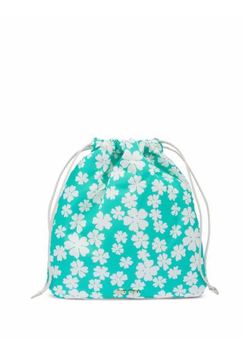 Miu Miu floral-print faille pouch - Verde