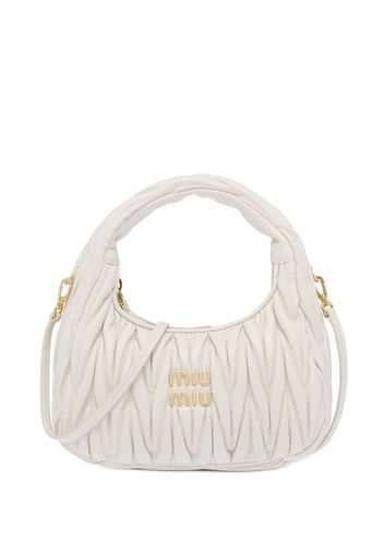 Miu Miu Borsa passepartout Miu Wander matelassé mini - Bianco