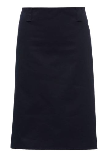 Miu Miu straight appliqué-logo skirt - Blu