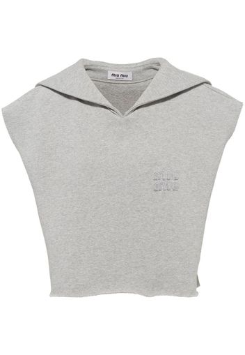 Miu Miu sleeveless cropped sweatshirt - Grigio