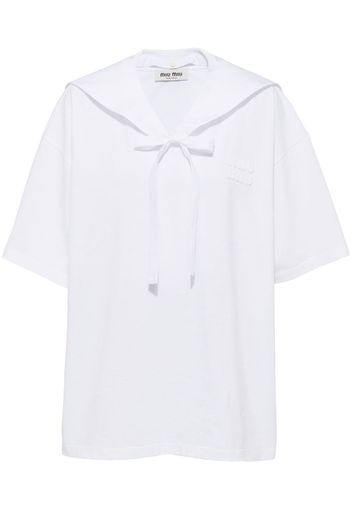 Miu Miu embroidered cotton shirt - Bianco