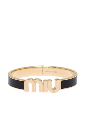 MIU MIU logo-plaque enamel bracelet - Nero