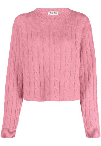 Miu Miu cable-knit cashmere jumper - Rosa