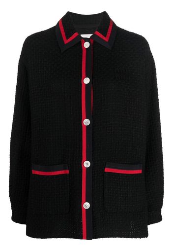 Miu Miu striped-trim jacket - Nero