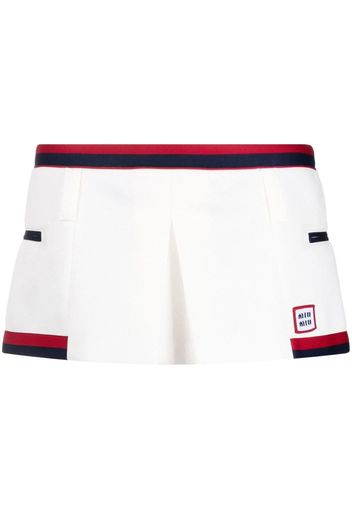 Miu Miu logo-embroidered mini skirt - Bianco