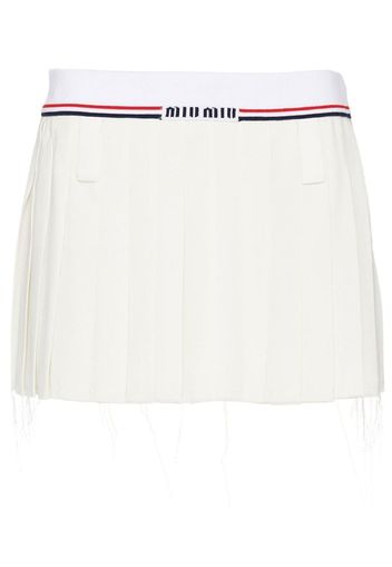 Miu Miu Sablé pleated mini skirt - Bianco