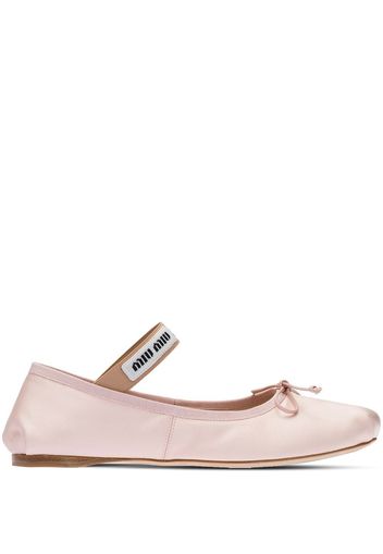 Miu Miu Ballerine con logo - Rosa