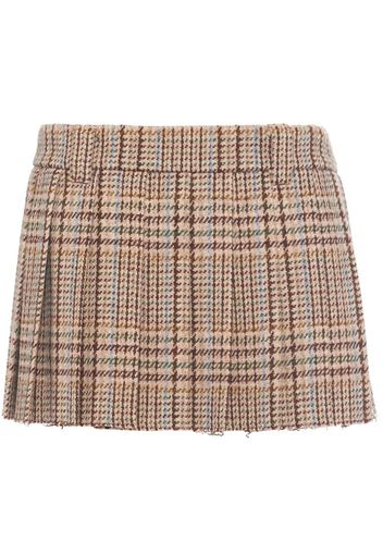 Miu Miu plaid wool miniskirt - Marrone