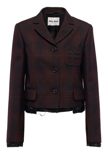 Miu Miu single-breasted plaid jacket - Rosso